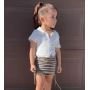 Conyson Summer Kids Girls Clothing Set Short Sleeve T-shirt Skirt Clothing Sets Zip Top Littler Girls Casual Dress Outfits