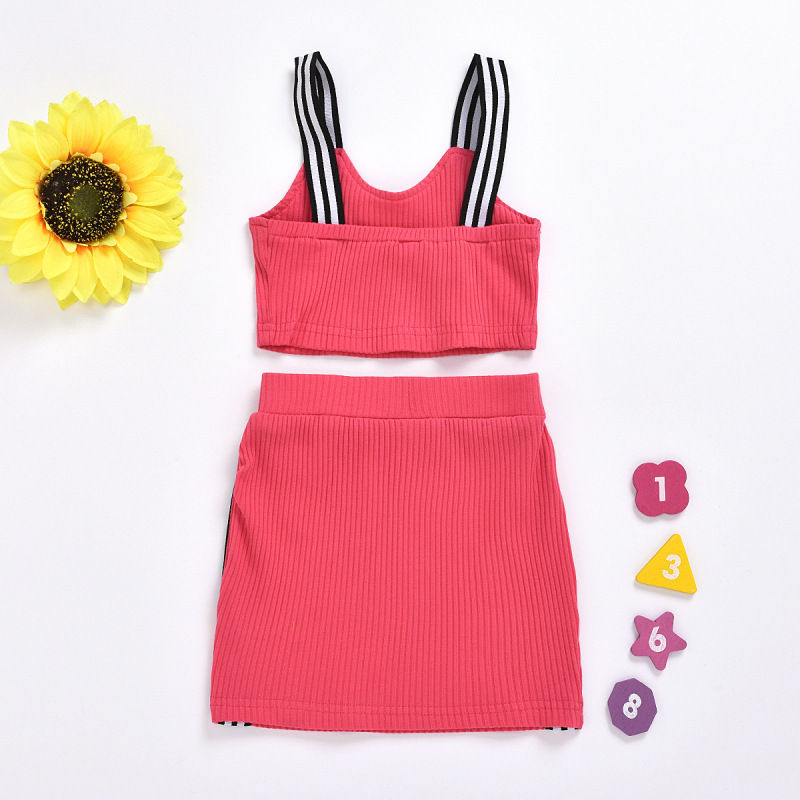 Sleeveless Vest Skirts Kids Girls 2pcs Summer Boutique Kids Clothing Set Cotton Skirt Set Baby Girl Clothes