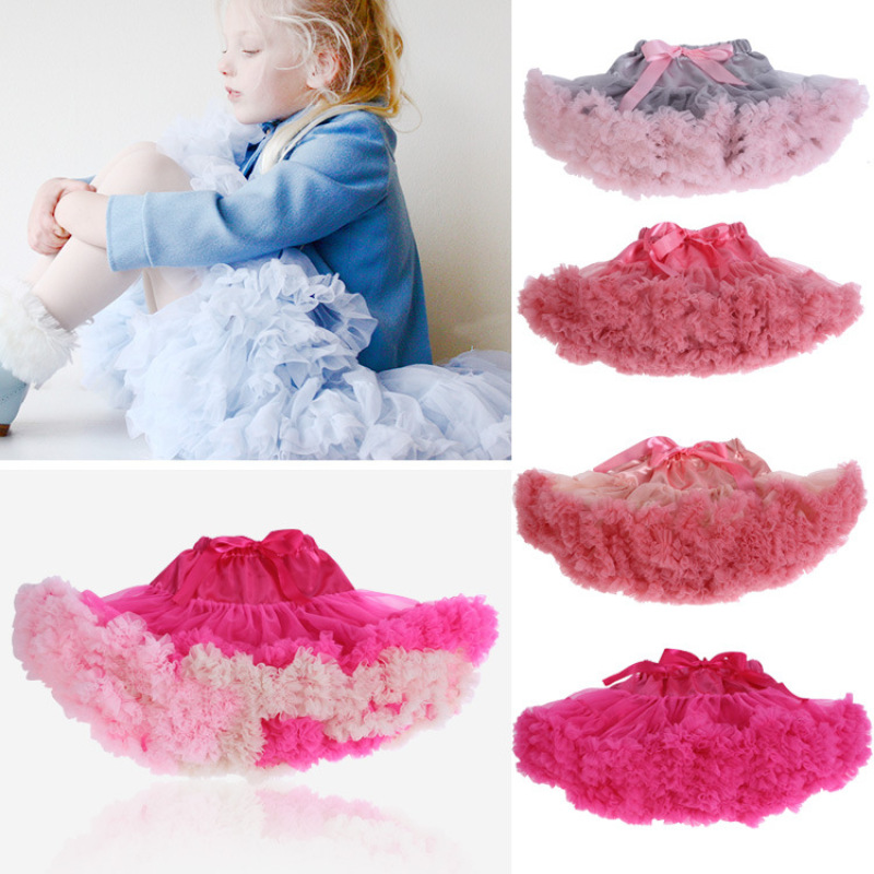 Conyson Wholesale Patchwork Girl Dress Dance Mini Ruffles Birthday Princess Kids Solid Skirts Ball Gown litter Girls Tutu Skirt