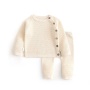 2022 Autumn Winter 100% Cotton Knitting Sweater Baby Sets Warm Botton Long Sleeve Top Pants 2pcs Newborn 0-3 Years Baby Clothes