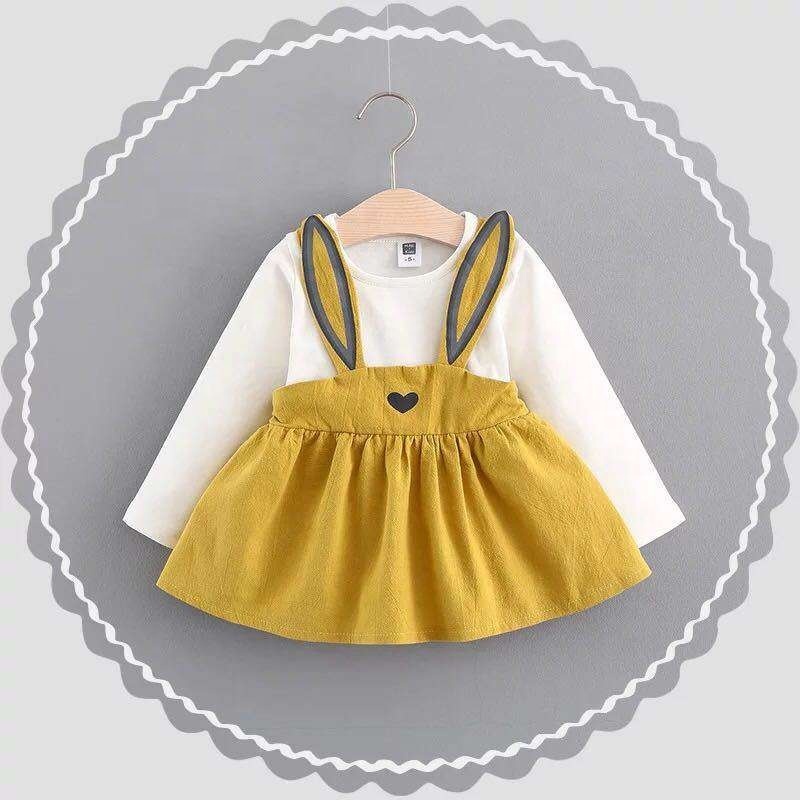 Conyson Wholesale Girls Autumn Dress Children Dress cartoon Fashion Style cotton Baby Toddler Casual Long Sleeve Girl Dress