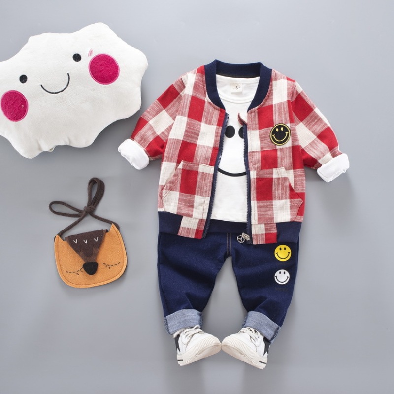 Hot sale New Products Toddler Boy Jacketskid Children's Baby long sleeve Clothing Sets Of 3 Pieces