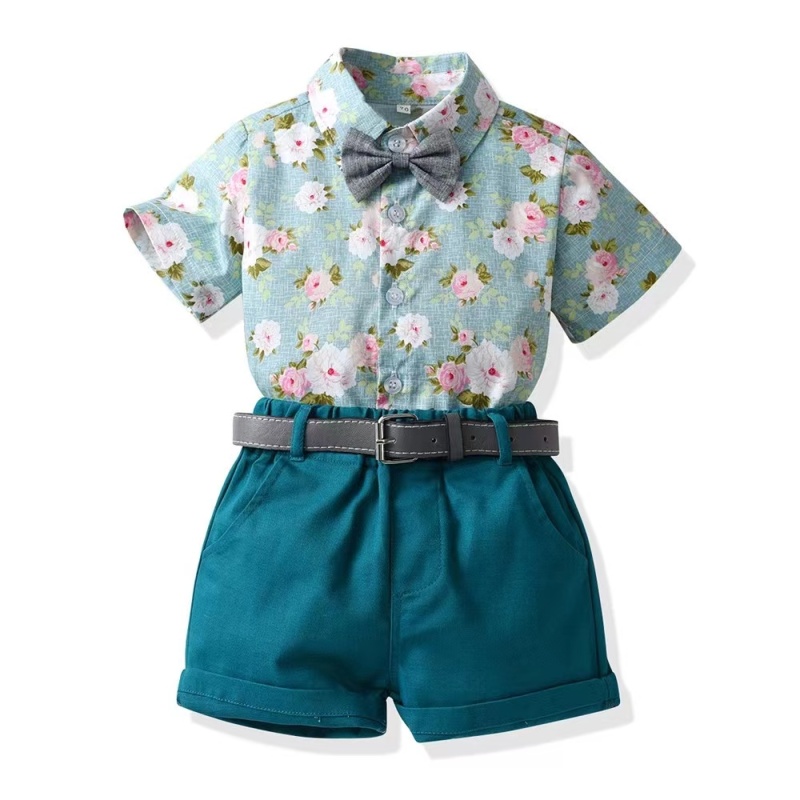 Conyson Stocks Lots Wholesale Europeon Style Summer Short Sleeve Cotton New Fashion Casual 2 Piece Children Boys Set Clothes