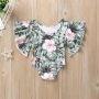 New Wholesale Conyson Summer little Girls Summer Clothing Sets Trumpet Sleeve Floral Patterns Top T-shirt Baby Skirt Sets