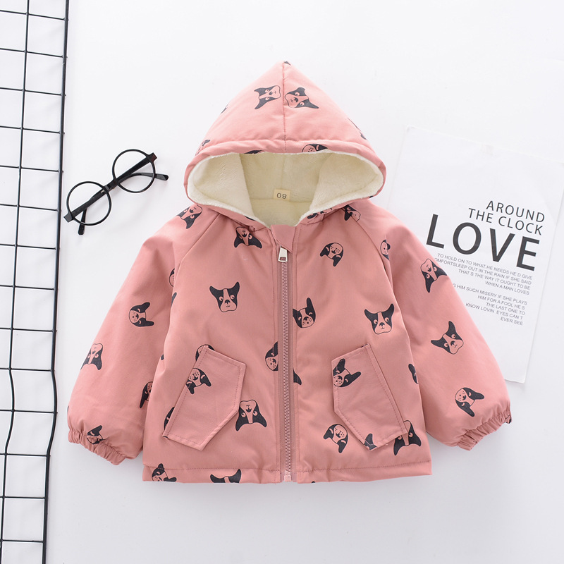 Factory Supply Warm And Soft Hooded Zipper Kid Cartoon Coat Kids Girls Jacket Children Winter clothing