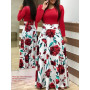 Conyson Spring Women Elegant Dresses Female Fashion Long Sleeve Floral Print Long Maxi Dress Ladies Casual Flower Vestido