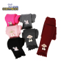 Wholesale Four Color Ruffles Plain Dyed Knitted Girls Stocking Child Cotton Kids Leggings