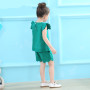 T-shirt Pants Clothing Girls Fashion Tops Shorts Clothes Set Summer Baby Hot Sale Girls Flying Sleeve Tops Shorts Children Suit