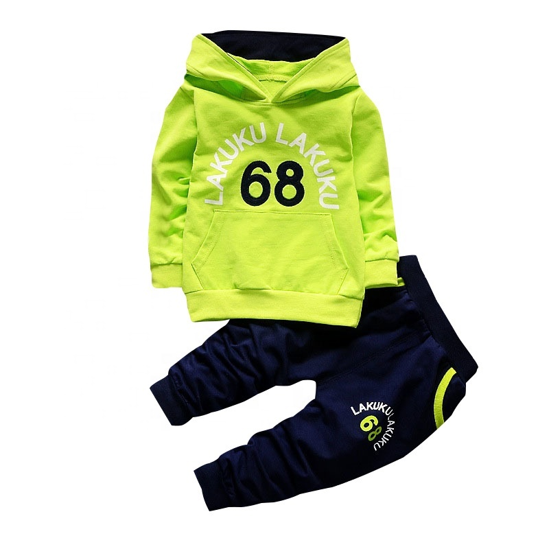 Factory Supply Boys Hooded Pants kids sweat suits Two Piece Suit Long-sleeve Boys Clothing Sets kids jogger sets