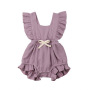 Wholesale Cotton Gauze Infant Flutter Sleeve Suit Baby Summer Clothing Rompers Sleeveless