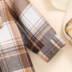 Conyson High Quality Stock Lots Spring Autumn Long Sleeve Plaid Design Boys Girls Children's Western Style Casual Clothing Set