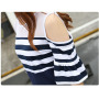 2020 Hot Sale Striped Knitted Short Sleeve T Shirt Parent-Child Outfit Family Matching Clothing Sets