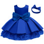 Wholesale Custom O-Neck A-Line baby Sleeveless clothes Kid Girls Boutique Party Dress Kid