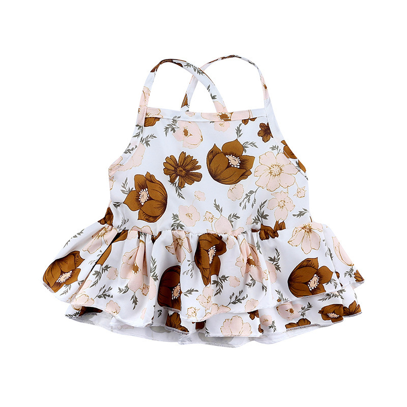 Conyson Hot Sell Casual Newborn Kids Summer Clothing Sets 2pcs Boutique Floral Skirt 1-4 Years Baby Girls Clothes Sets