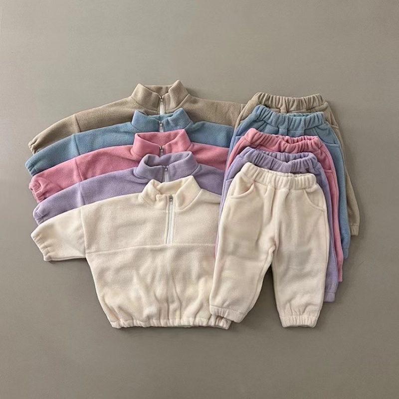 Conyson Cotton Infant Baby Girls Winter Boutique Clothing sets Sports Wear Toddler Zipper Tops Pants 2pcs  Tracksuits