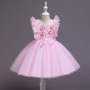 Conyson High quality boutique summer fly sleeve floral Birthday elegant Dresses polyester Kid Clothing Girl Princess Party Dress