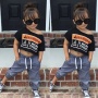 Conyson Wholesale Summer Kids Girls Sportswear High Waist T-shirt Long Pants Tracksuit Casual Printing Short Sleeve  Sport Suits