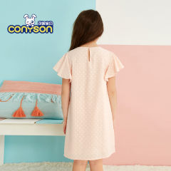 Modern Sleeveless O-Neck Knee-Length Dot Print Summer Girl Cotton Simple Design Dresses Wholesale Latest