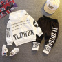 Autumn Letters Baby Boy Casual Clothing Boy Trendy Hooded Boy Sports Tracksuits Sets