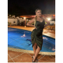 Conyson Hot Sale Fashion Summer Dress Drawstring Spaghetti Straps Backless Long Lady Sexy Dresses for Women Party Sexy Solid