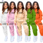 Conyson Custom LOGO Children Clothes Suit Hoodies Jogging Outfits Fashion 2 Piece Kids Tracksuit Sweatsuit Girl Clothing Set