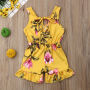 Conyson Wholesale Kids Clothes Summer Cute Baby Kids Girls Printed Floral Sleeveless Romper Ruffles Jumpsuit Outfits Clothes