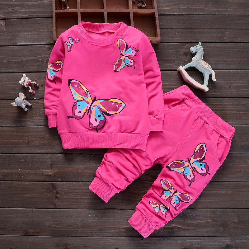 Fashion New Hot Selling Support Customized Cartoon Animal Long Sleeve Set Toddler Girl 2 Piece Suit Kids Girl Clothing Set