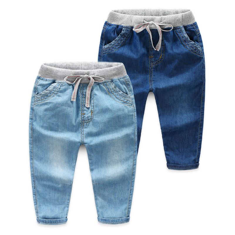 2021 New Summer Korean version soft thin tencel trousers  boy jean kids clothes