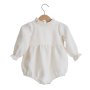 Custom Baby Bodysuit Long Sleeve Boutique Infant Clothing Girls Rompers Linen Baby Ruffle Romper