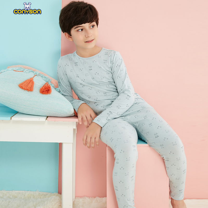 Custom Cartoon Cotton Boys Pijamas Bamboo Pajamas For Kids Organic Sleepwear Kids Pajamas Set