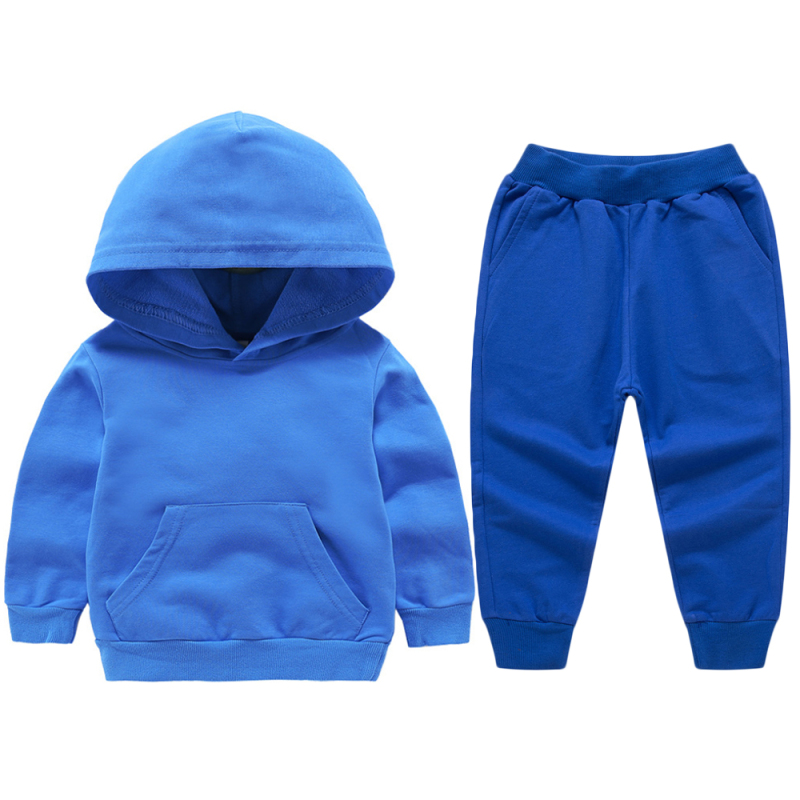 Conyson Wholesale Custom Logo Baby Boys Hoodie Customize Fashion Cotton Hoodie Pants 2pcs Kids Girls Clothing Sets