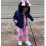 Conyson 2022 summer hot sale Little Girl OEM Fashion Pure Colors Solid Soft Cotton Baby Girls Amour Scrunched stack Jumpsuit