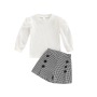 Conyson Wholesale Autumn Puff Sleeve White Top+Plaid Short Fashion Baby Girls Matching Suit 1-6 Years Girl Kids Clothing Sets