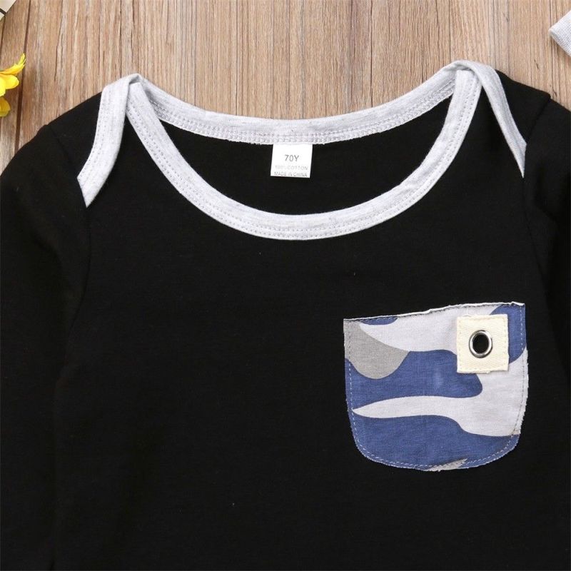 Conyson infant suits Toddler Boy 3 Pieces baby children long sleeve tops camouflage color kids Pants wear Fashion clothing Sets