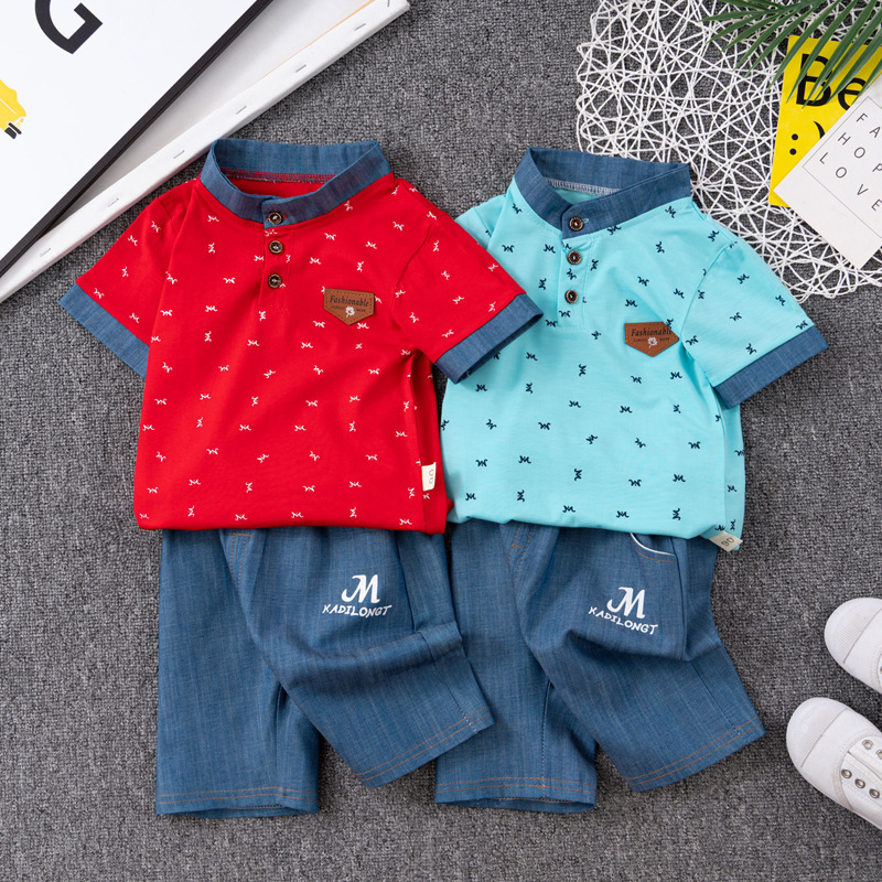 Conyson Polo Shirt 2 Pieces Cotton Toddler New Arrival Summer Casual Boys 2 Pieces Children 1-5Y Summer Boys Clothing Sets