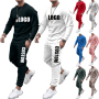 hot sale AUTUMN Custom logo Made Outdoor men's fashion jogger Clothes suits soild clothing two-piece adult sweater apparel Sets