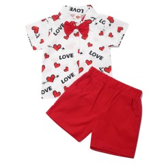 Conyson Summer Newborn Bulk 1-5 Years Unisex Cotton Sweatshirt Baby Gift Stationary Valentine Tracksuit Shirt Button Kids Set