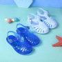 Conyson hot sale rts Korean kids design shoes children hook & loop toddler girls fashion princess solid jelly sandals kids shoes