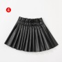 2-15years Baby Dress Girls PU Leather Pleated Skirt Baby Girl Elastic Waist Short Solid Skirts pleated skirt