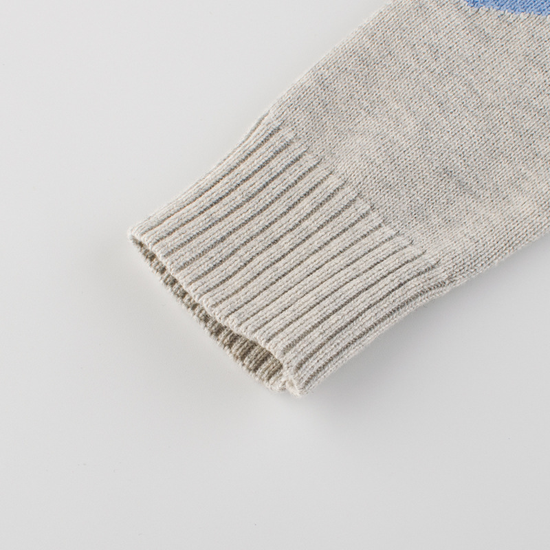 Round Neck Sweater Street Loose Pullover Child Sweater Autumn New Cotton Style Kids Boys Knitted Sweater Pullover