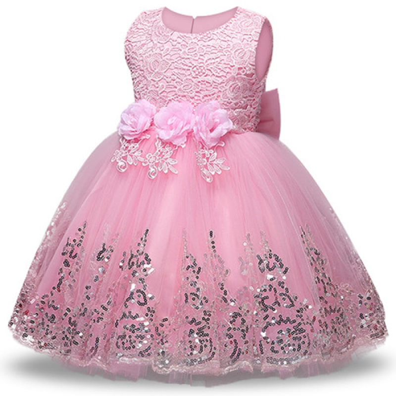 Conyson Latest Custom Kids Girl Dresses Summer sleeveless Girl Princess Wedding Dress Girl Party Wears Clothing Dress