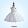 Conyson Embroidered Bow Children Dresses Tie Sleeve Pompous Satin Princess Dress Night Party Performance Dress for Baby Girls