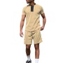 Conyson wholesale summer full set zip clothes customize logo jumpsuit top and short beach jogger 2 pieces tracksuit men sets