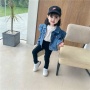 New Autumn Baby To Toddler Single Breasted Girl Puff Sleeve Baby Girls Jackets Denim Puffer Coat