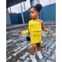 Conyson Wholesale Hot Sale Fashion Kids Clothes New Summer Boutique Little Girls Two Piece Kids Skirt Letter Print Sets Kids