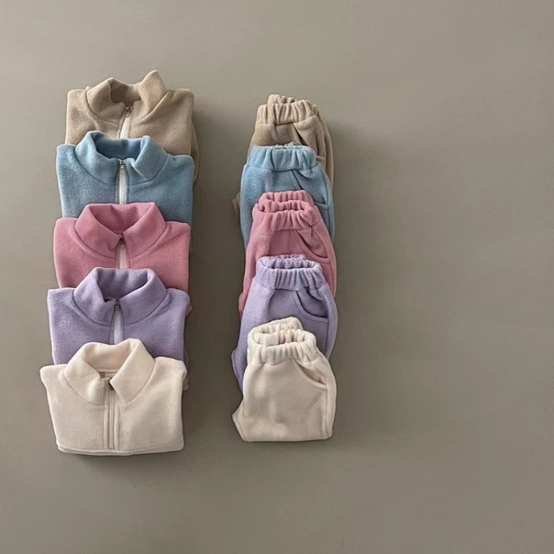 Conyson Cotton Infant Baby Girls Winter Boutique Clothing sets Sports Wear Toddler Zipper Tops Pants 2pcs  Tracksuits