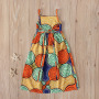 Conyson Summer kids baby clothes Cotton Colored Circle Patterns Sleeveless African Style A-line Halter Girls Princess Dress