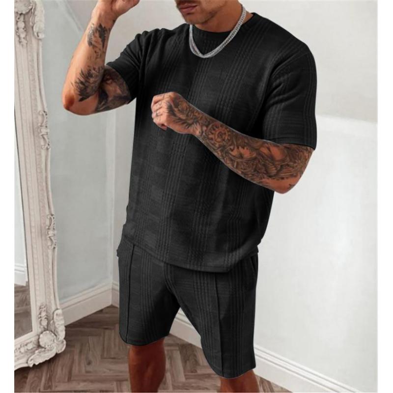 2023 Custom Logo Summer Wholesale Fashion Casual Designer Shorts And Shirt Sweatsuit  Street Wear Two Pieces Men Jogger Sets