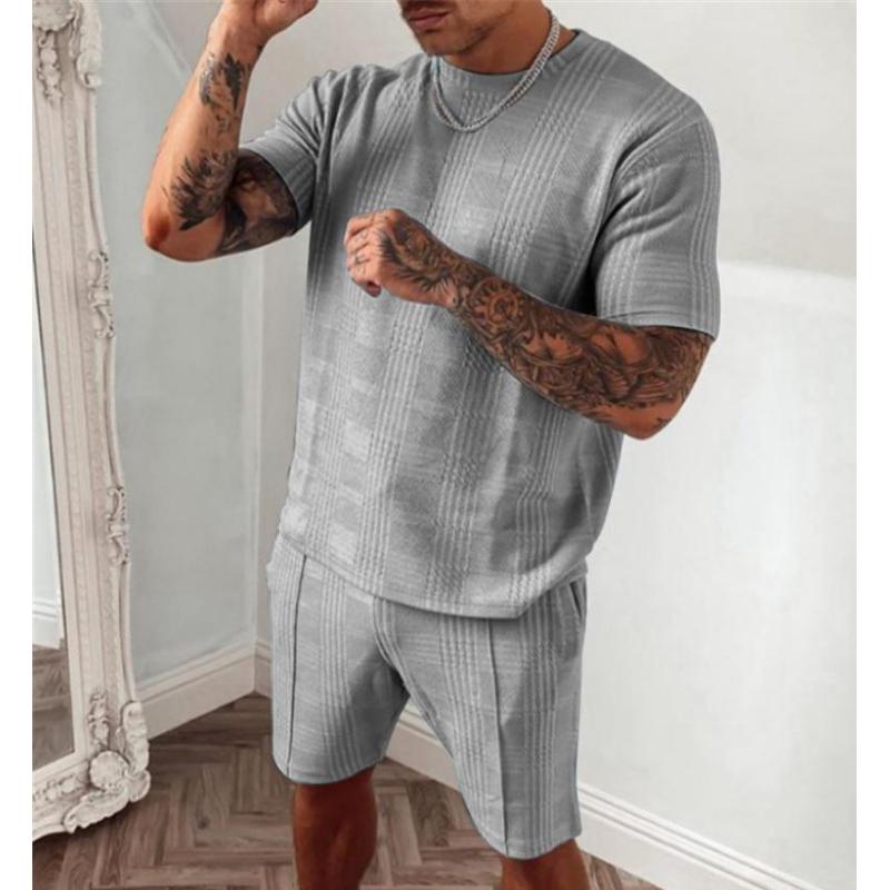 2023 Custom Logo Summer Wholesale Fashion Casual Designer Shorts And Shirt Sweatsuit  Street Wear Two Pieces Men Jogger Sets
