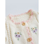 New Style Baby Girl Winter Sweaters Round Neck Lace Multicolor Flower Knitted Cardigan Sweater Designs For Girls